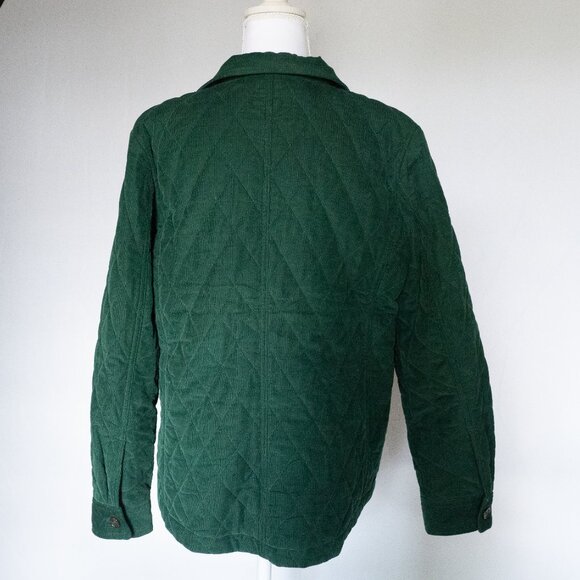 Talbot's Quilted Corduroy Coat, Green, Size M - Picture 8 of 11
